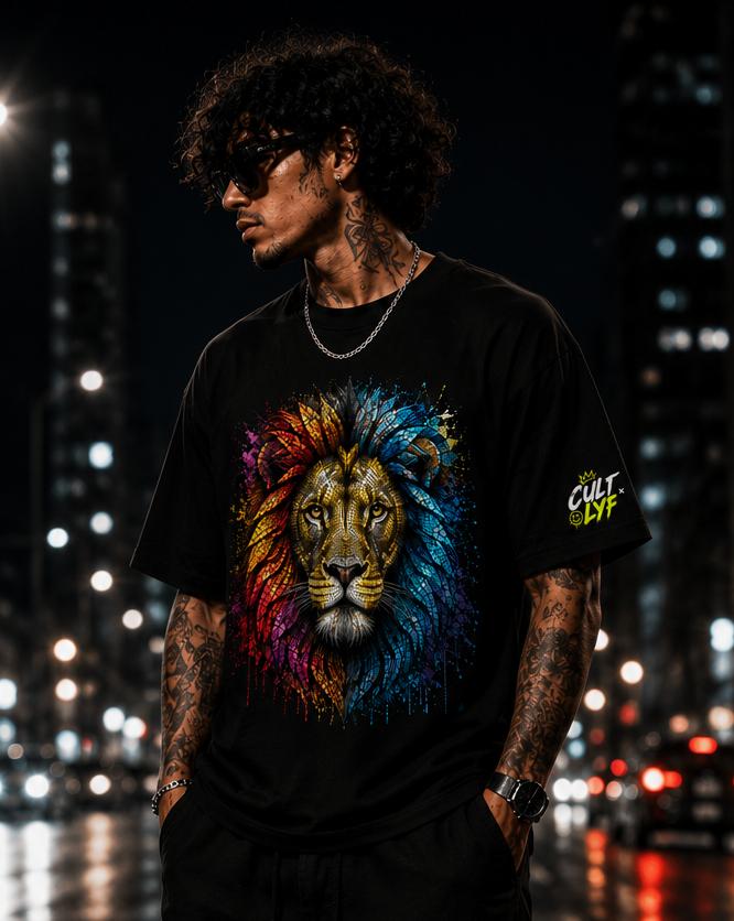 Colorful Mosaic Lion
